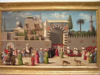 Tableau, reception d'une delegation venitienne a Damas (Huile sur toile, Venise, 1411) (1)